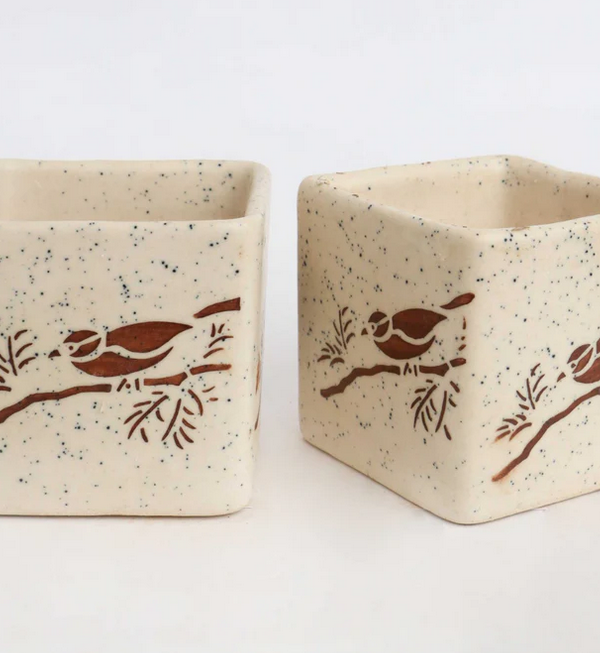 Square Ceramic Pot (Set of 2)