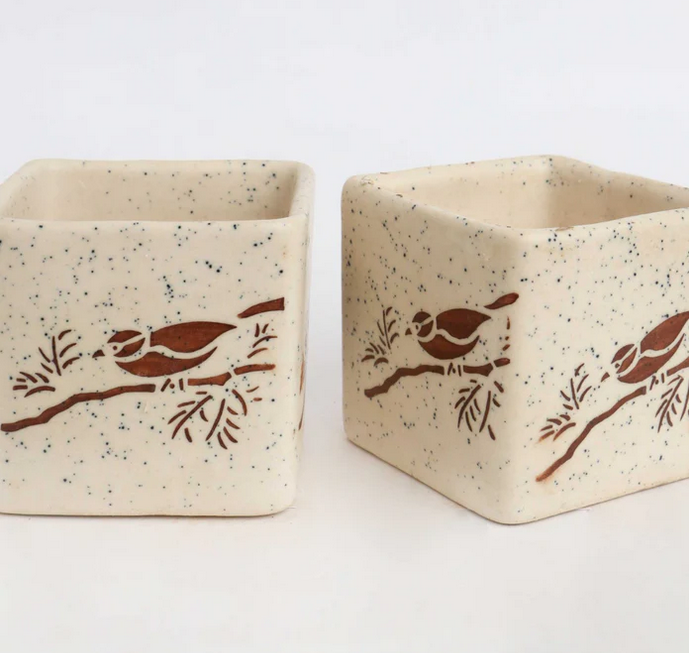 Square Ceramic Pot (Set of 2)